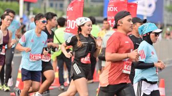 Para pelari mengikuti Jakarta Running Festival (JRF) di Jakarta, Minggu (25/10/2026). [handout] 