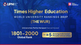 UPH Masuk Top=5 PTS Indonesia di THE WUR 2027, Tempati Peringkat 1.8012.000 Dunia