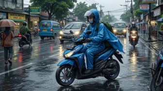 4 Jas Hujan Ponco atau Kelelawar dengan Celana, Praktis untuk Pemotor