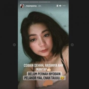 Mayang Sary menuliskan soal pelakor di InstaStory miliknya (Instagram/@_mayangsaryy).