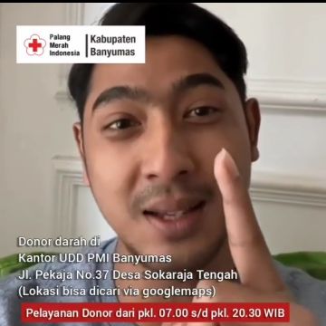 Tangkapan layar Aldebaran saat mengakak masyarakat Banyumas agar berdonor darah menggunakan bahasa ngapak. [Tangkapan layar/Ist]