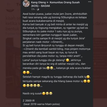 Kisah Pedagang Es Kelapa Kena Tipu Order Fiktif Ditambah Motor Raib (Twitter/gothed)