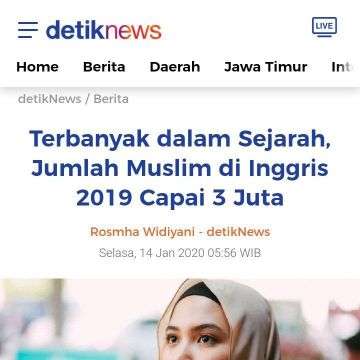 Cek Fakta: Benarkah 3 Juta Orang Inggris Masuk Islam Secara Serentak? (Detik.com)