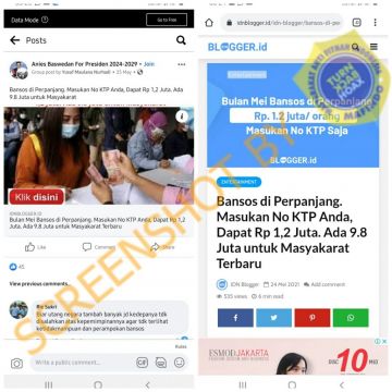 Benarkah Pemerintah Bagikan Bantuan Sosial Rp 1,2 Juta untuk Masyarakat (Turnbackhoax.id)