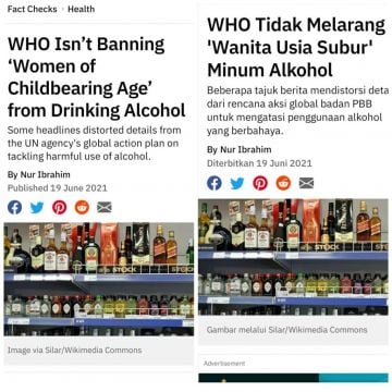 Benarkah WHO Larang Wanita Konsumsi Alkohol? (Turnbackhoax.id)