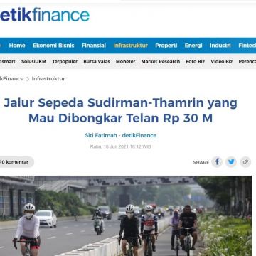 Artikel Jalur Sepeda Sudirman-Thamrin yang Mau Dibongkar Telan Rp 30 M