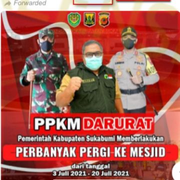 Benarkah Pemkab Sukabumi Anjurakan 'Perbanyak Pergi ke Masjid' saat PPKM (Turnbackhoax.id)