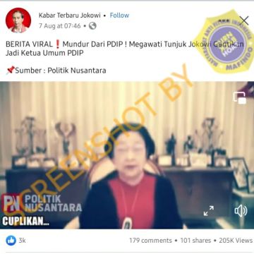 Benarkah Megawati Mundur dari Jabatan Ketua Umum PDIP? (Turnbackhoax.id)