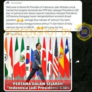 Benarkah Indonesia Terpilih Jadi Presiden G20 Karena Berhasil Atasi Pandemi? (Turnbackhoax.id)