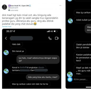 Salah Sangka, Seorang Oknum Diduga TNI Rendahkan Profesi Guru. (Twitter/BaseAnakFK)