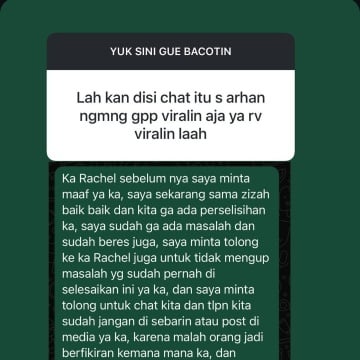 Dugaan Chat antara Pratama Arhan dan Rachel Vennya Tentang Perselingkuhan Azizah Salsha dan Salim Nauderer (Instagram/derysyaputraraeger)