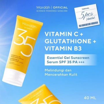 Wardah UV Shiled Essential Gel Sunscreen Serum SPF 35 PA+++ (Shopee/Wardah Official Shop)