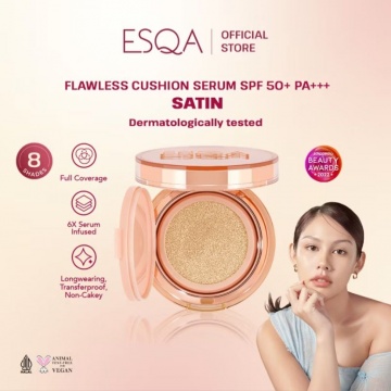ESQA Flawless Cushion Serum Brightens Skin SPF 50+ PA+++ (Shopee/Esqa Cosmetics Official Shop)