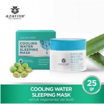 Cooling Water Sleeping Mask Azarine menjadi salah satu rekomendasi sleeping mask yang bisa membantu bikin wajah glowing dengan harga yang relatif terjangkau mulai Rp20 ribuan (Shopee/Shopee/Azarine Official Store)