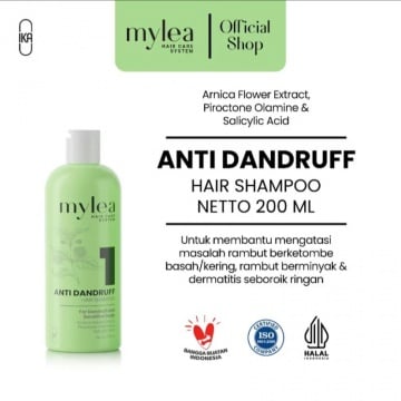 Mylea Anti Dandruff Hair Shampoo, salah satu sampo yang direkomendasikan untuk wanita berhijab (Shopee/Mylea Official Store)