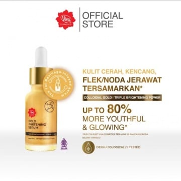Viva Gold Whitening Serum, salah satu rekomendasi produk skincare Viva yang dapat membantu mengatasi breakout dan jerawat (Shopee/Viva Cosmetics Official Shop)
