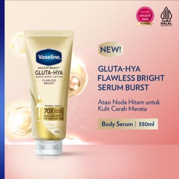 Vaseline Gluta-Hya Serum Burst Lotion Flawless Bright (Shopee/Unilever Beauty Shop)
