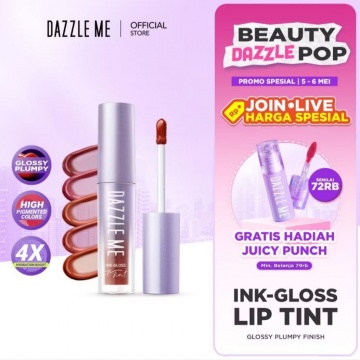 DAZZLE ME Ink-Gloss Lip Tint, salah satu lip tint dengan harga di bawah Rp50 ribu (Shopee/DAZZLE ME Official Shop)