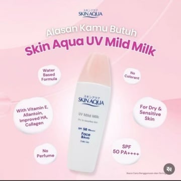 Skin Aqua UV Mild Milk SPF 50++++ (Shopee/Lunadorii Official Shop)