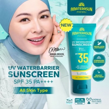 AMATERASUN UV WaterBarrier SPF 35 PA++++, rekomendasi sunscreen untuk kulit berminyak (Shopee/Amaterasun Official Store)