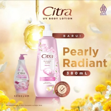 Citra UV Body Lotion Radiant Glow Pearl 380 ml (Shopee/Unilever Beauty Shop)