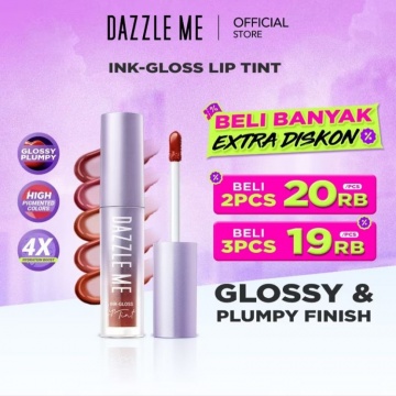 DAZZLE ME Ink-Gloss Lip Gloss Tinted Stain Tint Watery Ink Gel (Shopee/DAZZLE ME Official Shop)