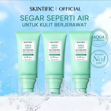 SKINTIFIC Aqua Light Daily Sunscreen SPF 35 PA+++ (Shopee/SKINTIFIC Official Store)