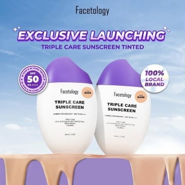 Facetology Triple Care Sunscreen Tinted SPF 50 PA++++ (Instagram/facetologyofficial)