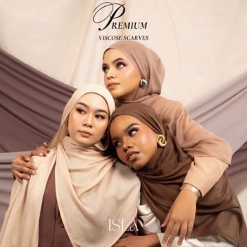 Premium Viscose Scarves dari ISLA ATTIRE, rekomendasi pashmina viscose yang ada di TikTok Shop (TikTok Shop/ISLA Attire)