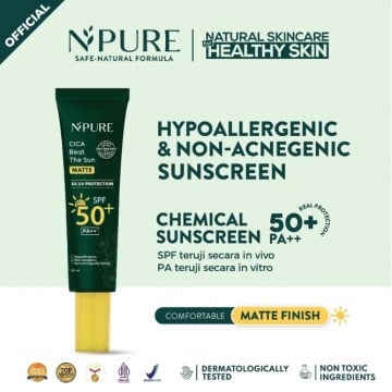 N’Pure Cica Beat The Sun SPF 50 PA ++++ (Shopee)