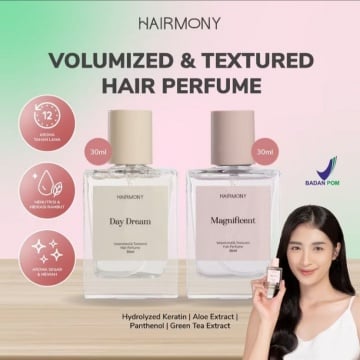 Hairmony Volumize & Textured Hair Perfume, rekomendasi hair perfume atau parfum rambut (Shopee/Hairmony Official Store)