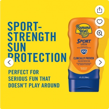 Banana Boat Sport Ultra Lotion SPF 100, rekomendasi sunscreen dengan SPF 100 Website/Walmart)