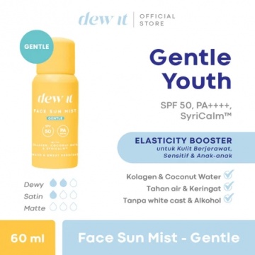 Dew It Face Sun Mist Sunscreen Spray Kolagen, rekomendasi sunscreen yang mengandung kolagen (Shopee/Dew It Official Store)