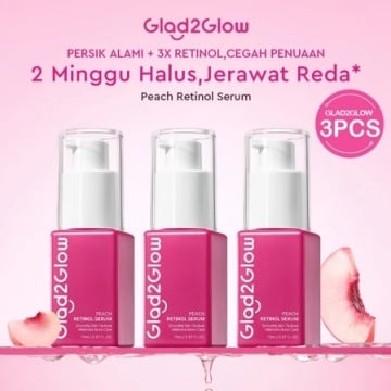 Glad2Glow Peach Retinol Serum Skin Barrier Retinoid, rekomendasi serum retinol (Shopee)