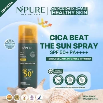 NPURE Cica Beat The Sun Spray Healthy Glow & SPF Protection SPF 50+ PA++++ (Shopee)