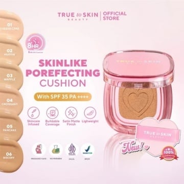 True to Skin Skinlike Porefecting Cushion SPF 35 PA++++ (Shopee/Truetoskin Official Shop)
