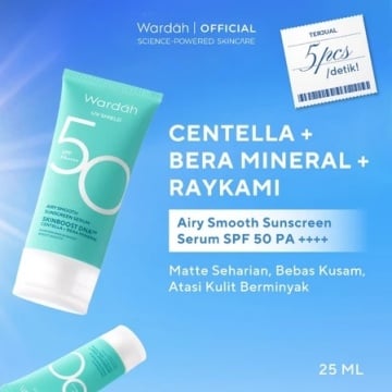 Wardah UV Shield Air Smooth Sunscreen Serum SPF 50 PA+++ (Shopee/Wardah Official Shop)