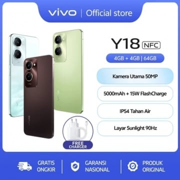 vivo Y18 (4/64), rekomendasi HP murah mulai Rp1 jutaan yang patut untuk menjadi pertimbangan (Shopee/vivo Official Store)