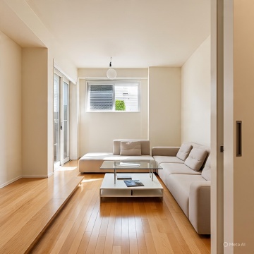 Pilih warna cat dinding dan furnitur ruang tamu yang terang, tips menata ruang tamu rumah yang sempit minimalis (Meta AI)