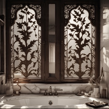 Ilustrasi kamar mandi bernuansa vintage (Meta AI)