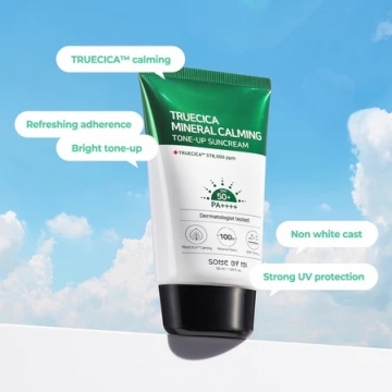 SOME BY MI Truecica Mineral Calming Tone up Suncream Sunblock Sunscreen (Shopee)