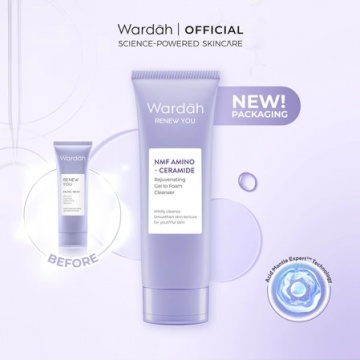 Wardah Renew You NMF Amino + Ceramide Rejuvenating Gel To Foam Cleanser (Shopee/Wardah Official Shop)
