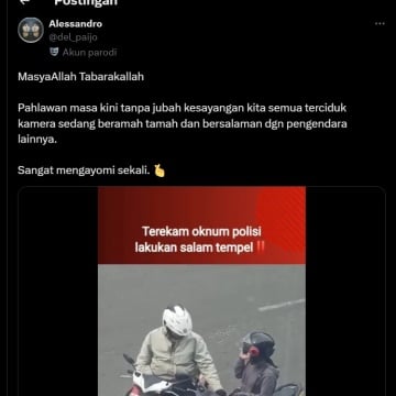 Viral Oknum Polisi Diduga Lakukan Pungli, Publik Sindir Video AI 'Pahlawan Masa Kini'. [X]