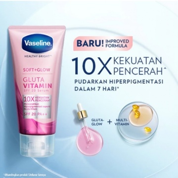 Vaseline Soft Glow Gluta Vitamin SPF 20 Body Serum with Niacinamide (Shopee)