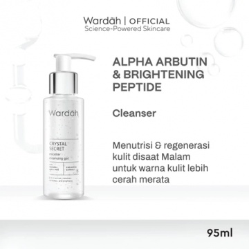 WARDAH Crystal Secret Micellar Cleansing Gel, rekomendasi face wash gel yang bagus (Shopee)