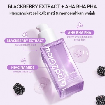 Glad2Glow Blackberry AHA BHA PHA Daily Exfoliating Toner (Shopee)