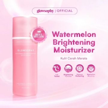 Glowsophy Watermelon Brightening Moisturizer Skin Barrier Niacinamide, rekomendasi moisturizer terbagus untuk mencerahkan wajah (Shopee)