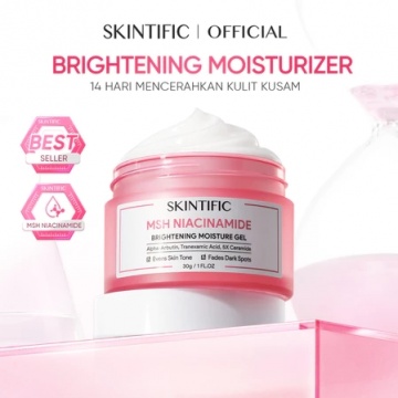 Skintific MSH Niacinamide Brightening Moisturizer Gel, rekomendasi moisturizer terbagus untuk mencerahkan wajah (Shopee)