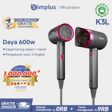 Simplus CFJH001 Hair Dryer Low Watt, rekomendasi hair dryer low watt (Shopee)