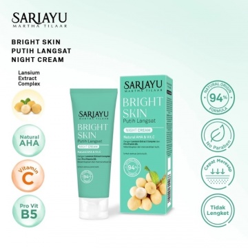 Sariayu Bright Skin Brightening Putih Langsat Night Cream (Shopee)